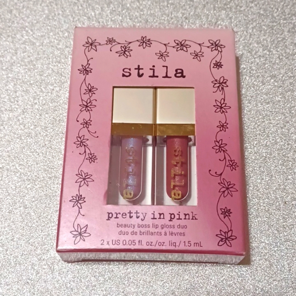 ❇️🧚‍♀️Stila RARE PRETTY IN PINK Beauty Boss Lip Gloss Duo NWT
